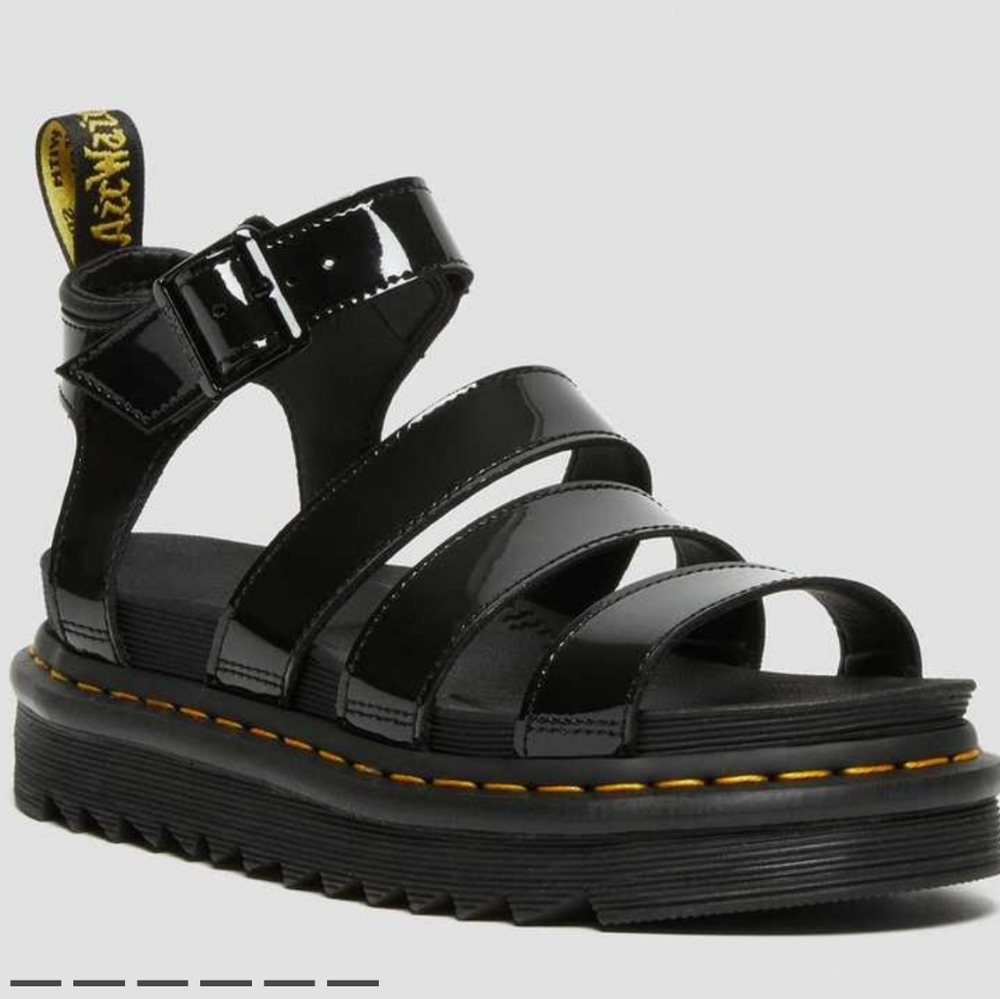 NEW Dr. Martens Blaire Patent Leather Strap Sandals
